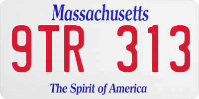 MA license plate 9TR313