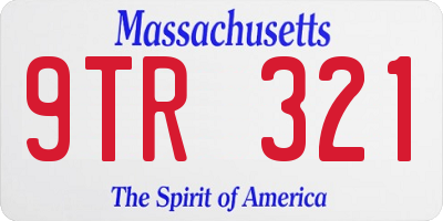 MA license plate 9TR321