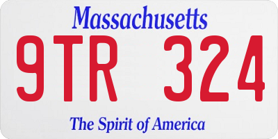 MA license plate 9TR324