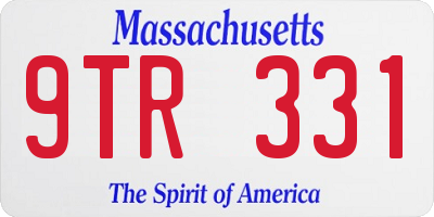 MA license plate 9TR331