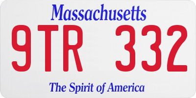 MA license plate 9TR332
