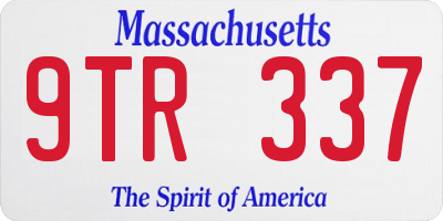 MA license plate 9TR337