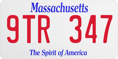 MA license plate 9TR347