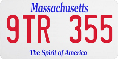 MA license plate 9TR355