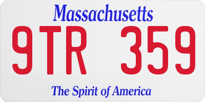 MA license plate 9TR359