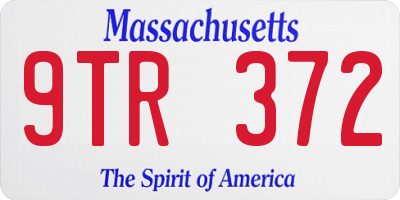 MA license plate 9TR372