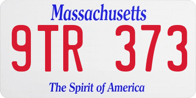 MA license plate 9TR373