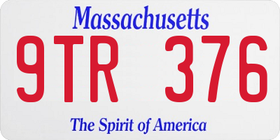 MA license plate 9TR376