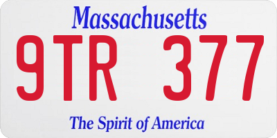 MA license plate 9TR377