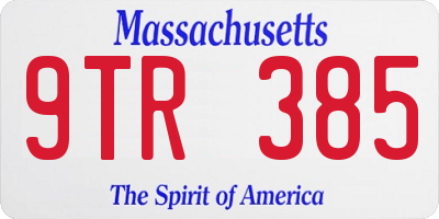 MA license plate 9TR385