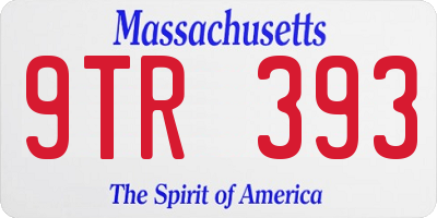 MA license plate 9TR393