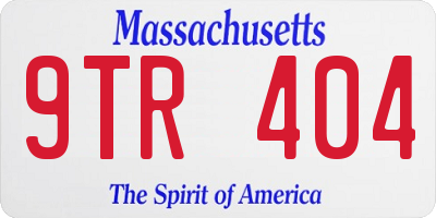 MA license plate 9TR404