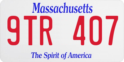 MA license plate 9TR407