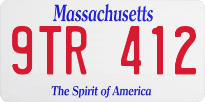 MA license plate 9TR412