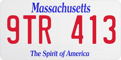 MA license plate 9TR413
