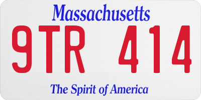 MA license plate 9TR414