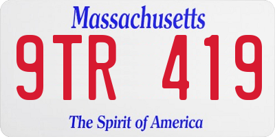 MA license plate 9TR419