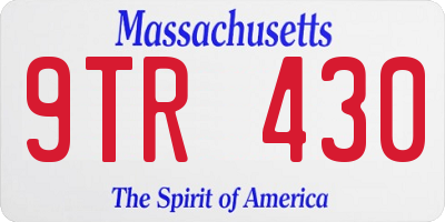 MA license plate 9TR430