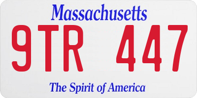 MA license plate 9TR447