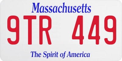 MA license plate 9TR449