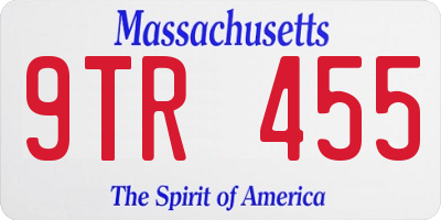 MA license plate 9TR455