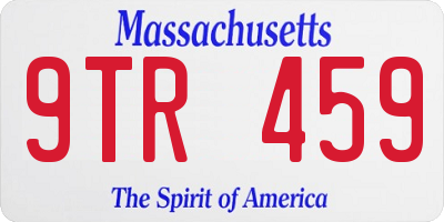 MA license plate 9TR459