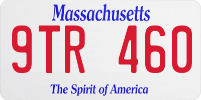 MA license plate 9TR460