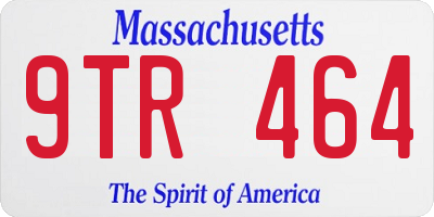MA license plate 9TR464