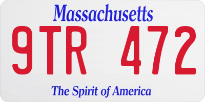 MA license plate 9TR472