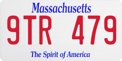MA license plate 9TR479