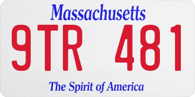 MA license plate 9TR481