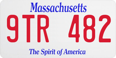 MA license plate 9TR482