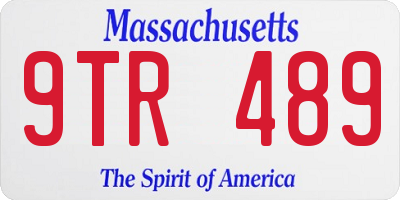 MA license plate 9TR489