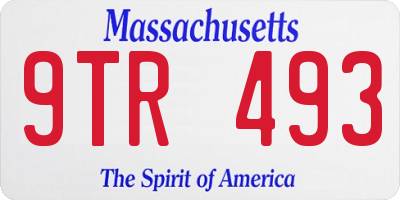 MA license plate 9TR493