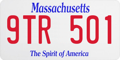 MA license plate 9TR501