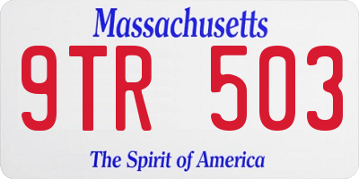 MA license plate 9TR503