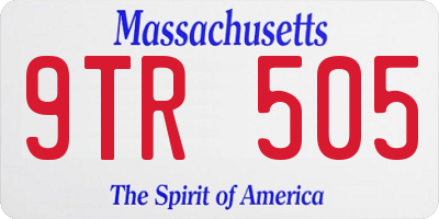 MA license plate 9TR505