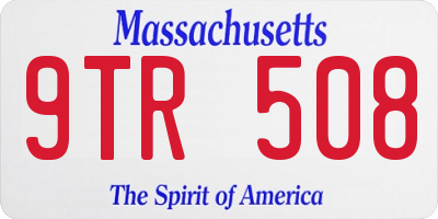 MA license plate 9TR508