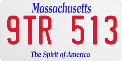 MA license plate 9TR513