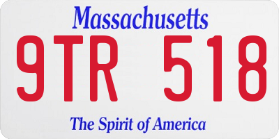 MA license plate 9TR518