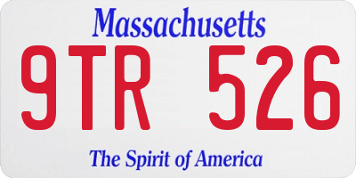 MA license plate 9TR526