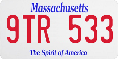 MA license plate 9TR533