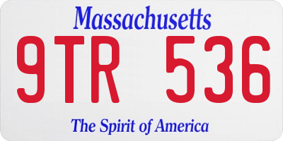 MA license plate 9TR536