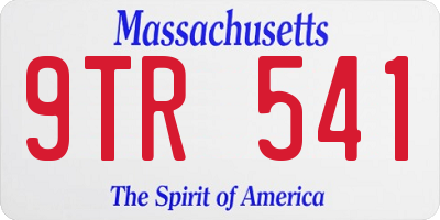 MA license plate 9TR541