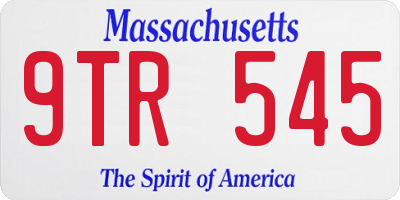 MA license plate 9TR545