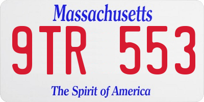 MA license plate 9TR553