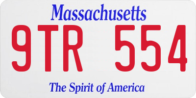 MA license plate 9TR554