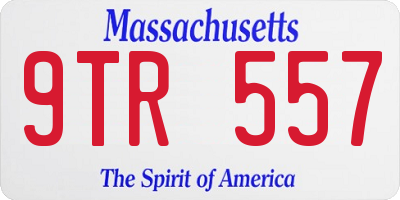 MA license plate 9TR557
