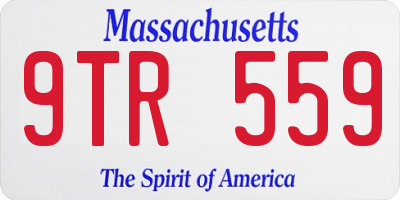 MA license plate 9TR559