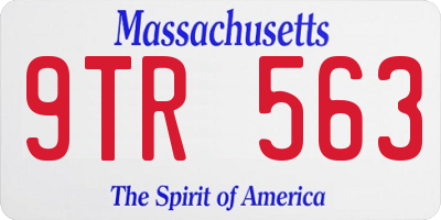 MA license plate 9TR563